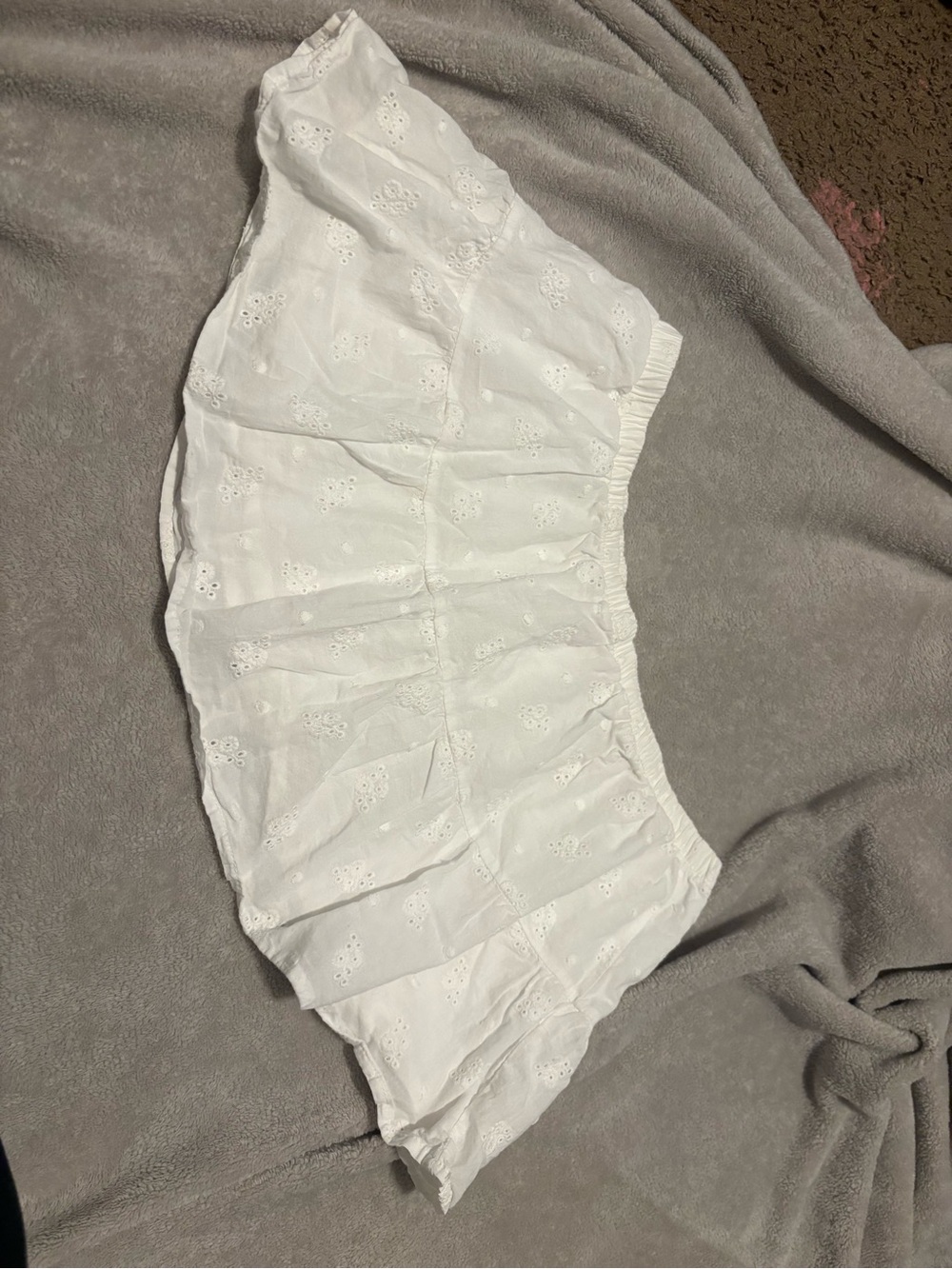 Edikted White Eyelet Mini Skirt